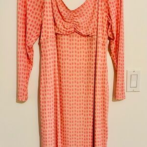 Elegant Pink Polka Dot Dress
